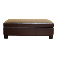 Baxton Studio Bonded Leather Ottoman Brown OT12850